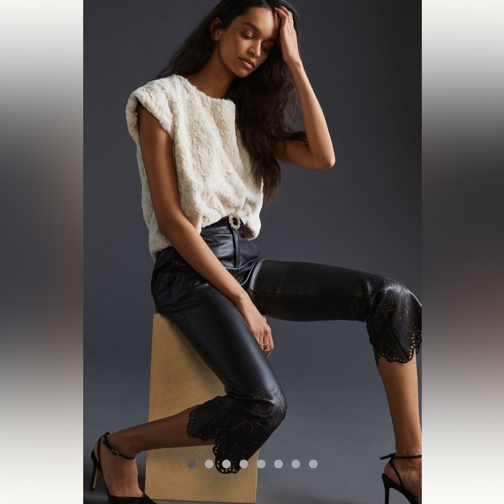 Anthropologie NWT Maeve Faux Fur Tee Size L - Picture 2 of 15